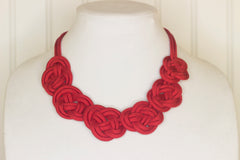 Red knotted necklace