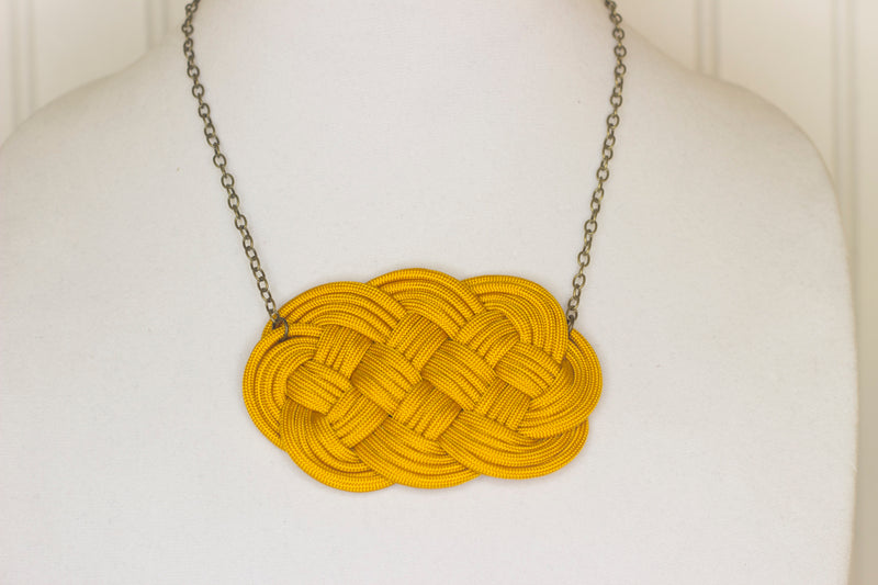 Burnt gold knotted necklace