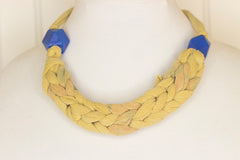 Mustard yellow fabric necklace