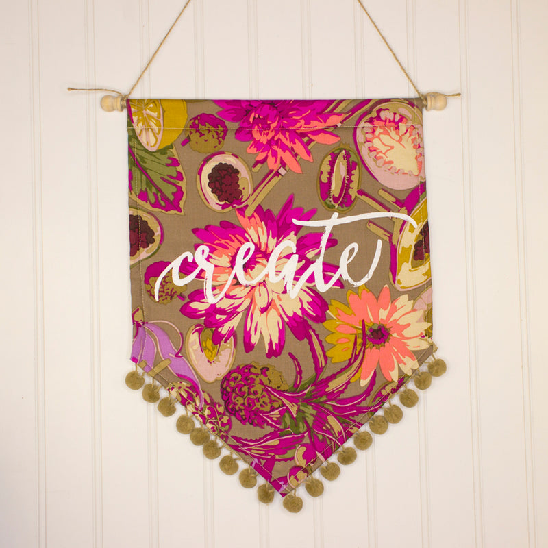 Floral print pennant banner