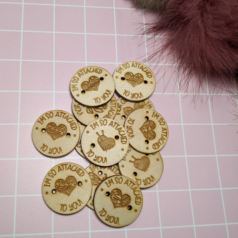 Wooden Pom Buttons (3)