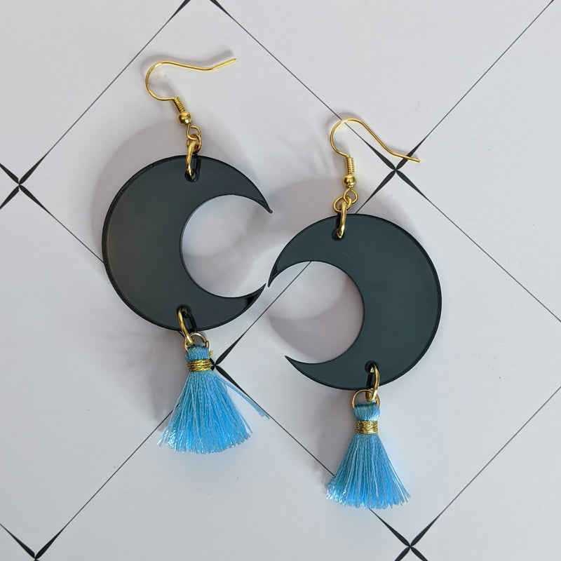Moon Tassel Earrings