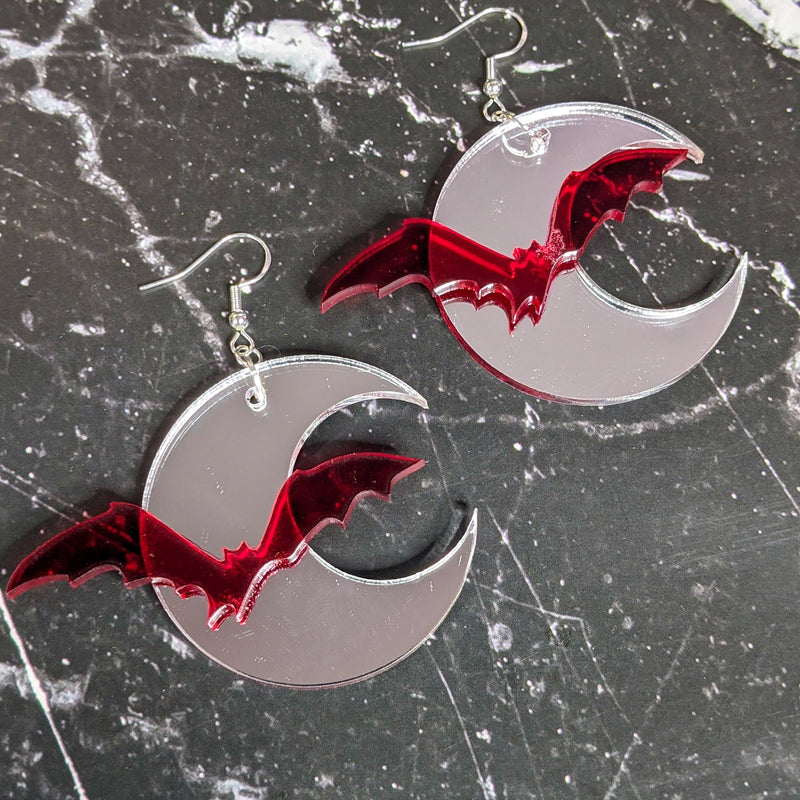 Moonlit Bat Earrings